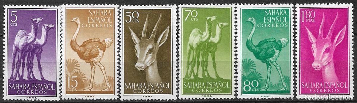 Timbres: Sahara 1957 Serie b&aacute;sica, EDIFIL n&ordm; 133 a 138 * *