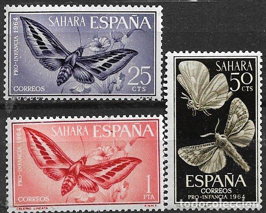 Timbres: Sahara 1964 Pro Infancia, EDIFIL n&ordm; 225 a 227 * *
