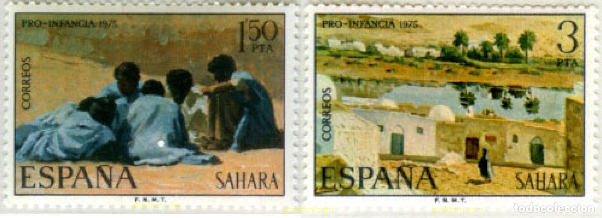 Sellos: 188136 MNH SAHARA ESPA&Ntilde;OL 1975 PRO INFANCIA. PINTURAS