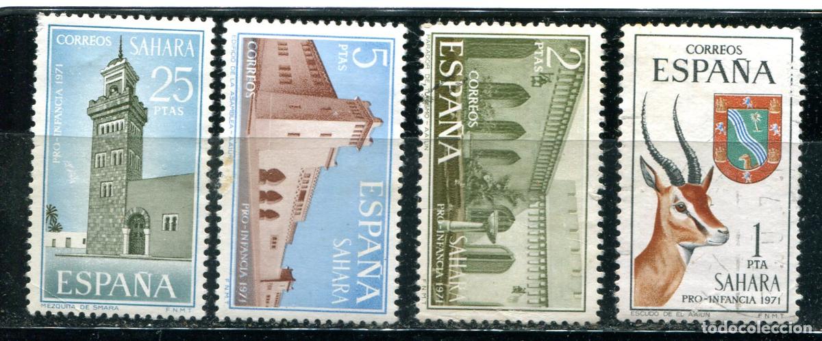 Stamps: Edifil 288/291 de Sahara. Nuevos din goma. 1 pta matasellado
