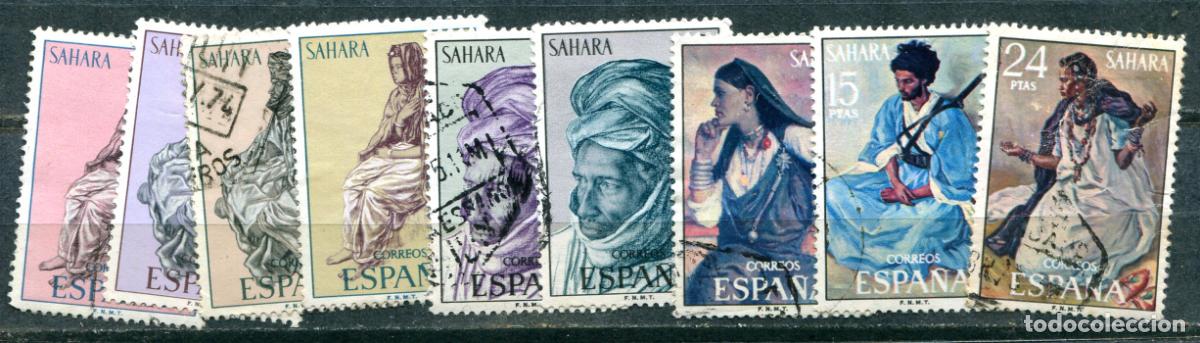 Stamps: Edifil 297/305 de Sahara. Matasellados