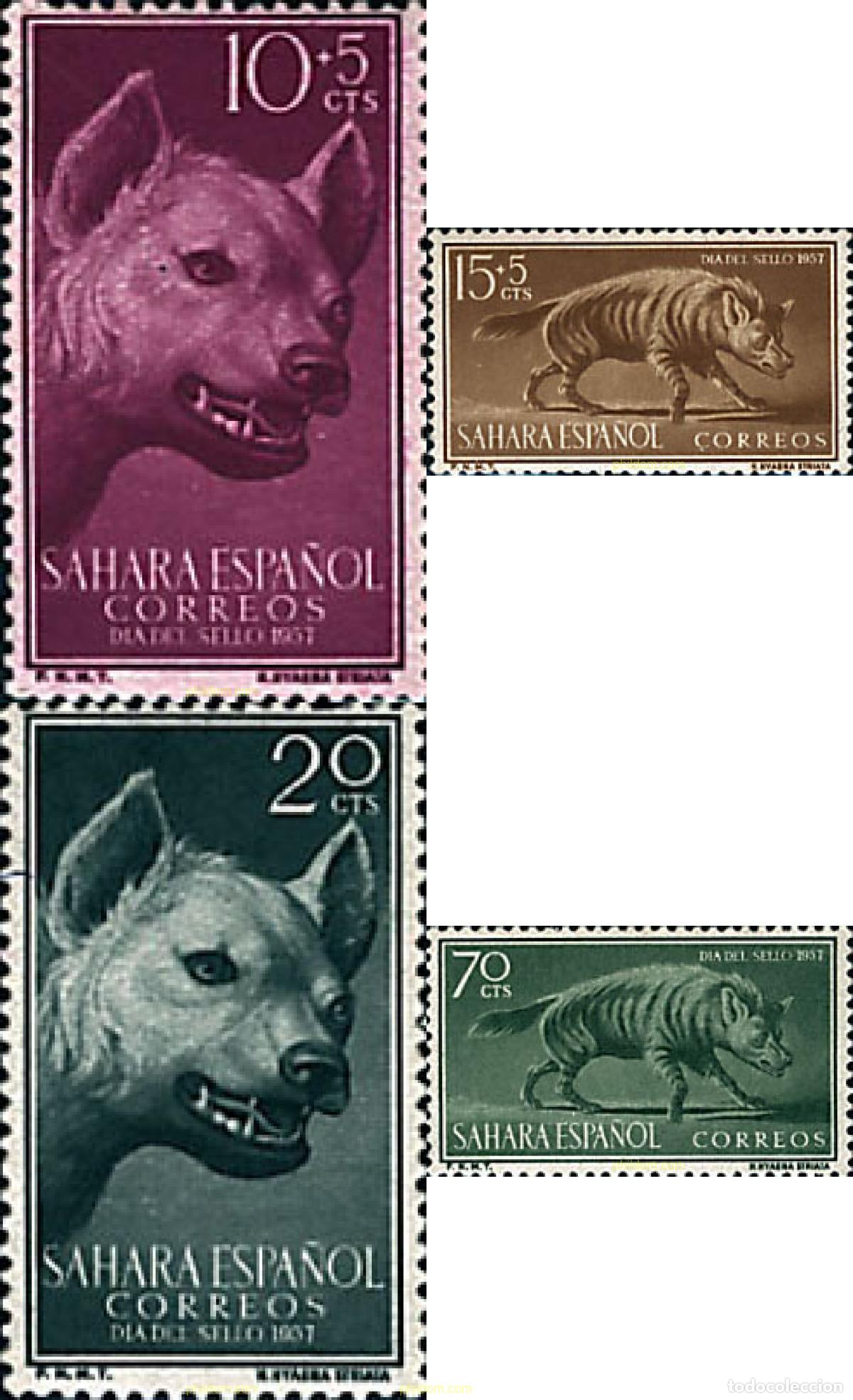 Sellos: 231397 HINGED SAHARA ESPA&Ntilde;OL 1957 DIA DEL SELLO