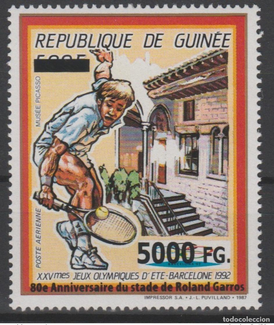 Sellos: Guinea 2008 Mi. 6299 Sobrecargado Barcelona 1992 Juegos Ol&iacute;mpicos Roland Garros