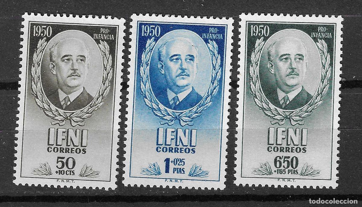 Stamps: IFNI 1950 EDIFIL 68/70** SIN FIJASELLOS