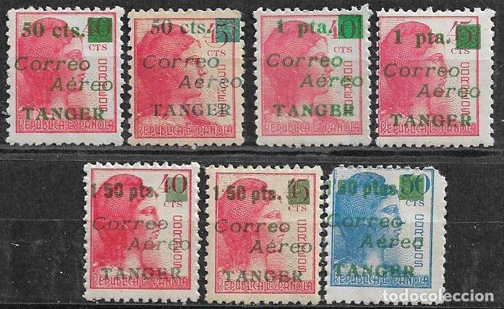 Sellos: T&Aacute;NGER 1940 Sellos de Espa&ntilde;a habilitados, EDIFIL n&ordm; NE10, NE11, NE13, NE14 y NE16 a NE18 * * / *