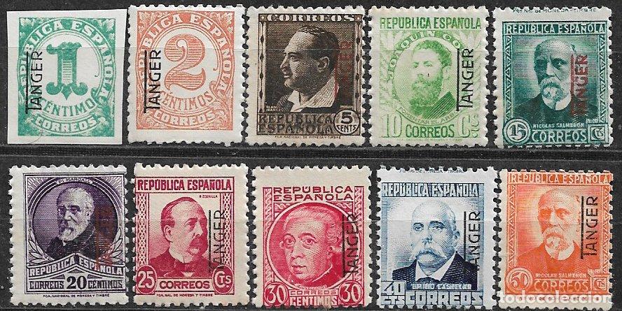 Sellos: T&Aacute;NGER 1937 Sellos de Espa&ntilde;a habilitados, EDIFIL n&ordm; 85 a 94 * * corta