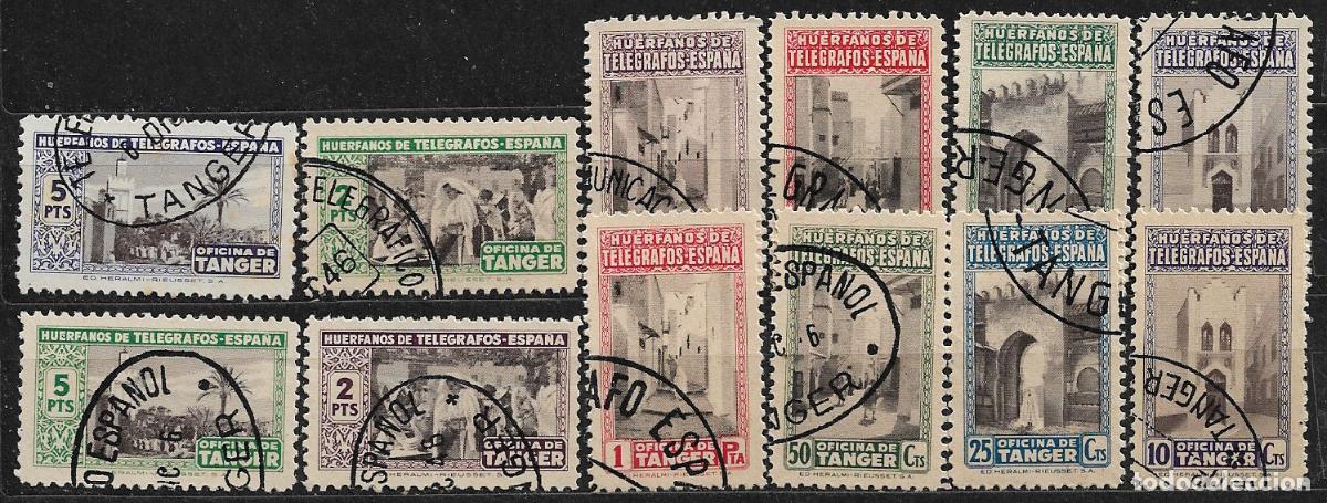 Sellos: T&Aacute;NGER Hu&eacute;rfanos de Tel&eacute;grafos Oficina de T&aacute;nger, serie completa (o)