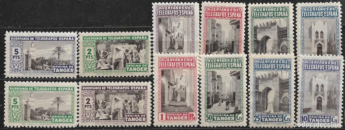 Sellos: T&Aacute;NGER Hu&eacute;rfanos de Tel&eacute;grafos Oficina de T&aacute;nger, serie completa * *