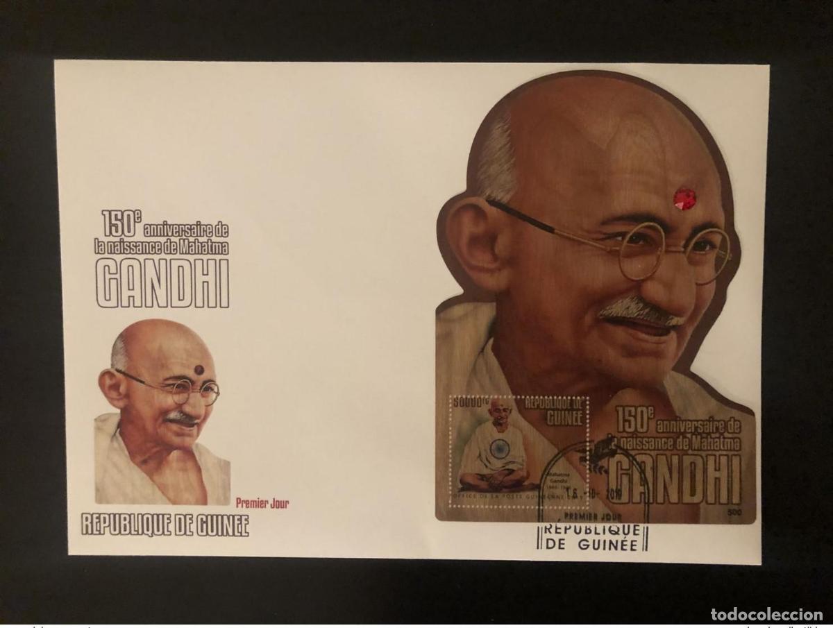 Sellos: Muebles de madera FDC Guinea 2019 150&ordm; aniversario Mahatma Gandhi
