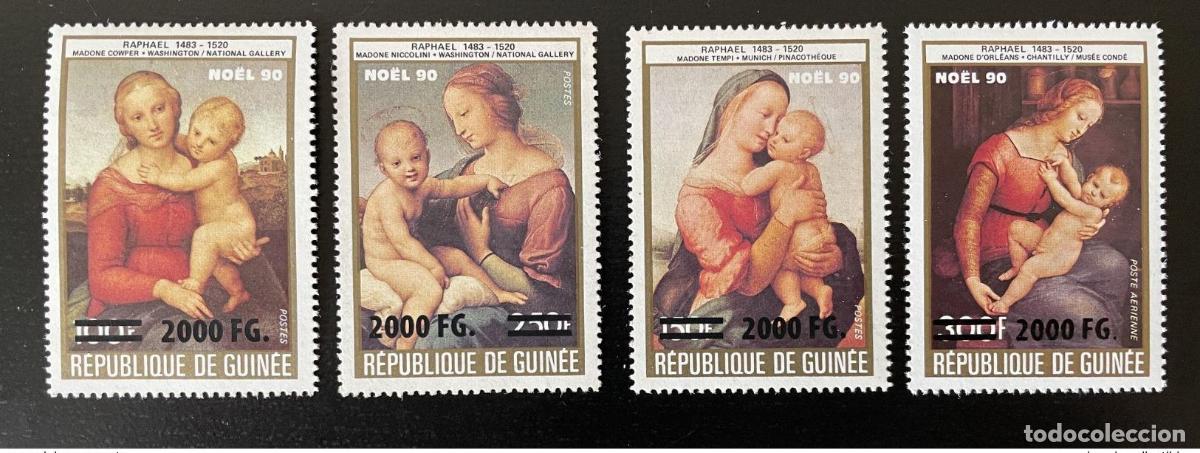 Sellos: Guinea 2009 Mi. 6722/5 sobrecargado Navidad 90 Rapha&euml;l Pintura Religi&oacute;n Arte