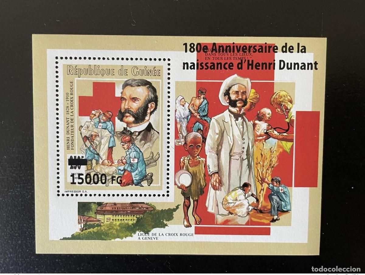 Sellos: Guinea 2008 Mi. Bl. 1650 Cruz Roja Henri Henry Dunant sobrecargada