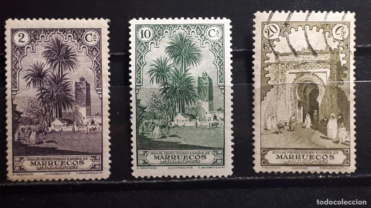 Sellos: MARRUECOS. A&Ntilde;O 1928. &deg;. EDIFIL 106, 108, 110