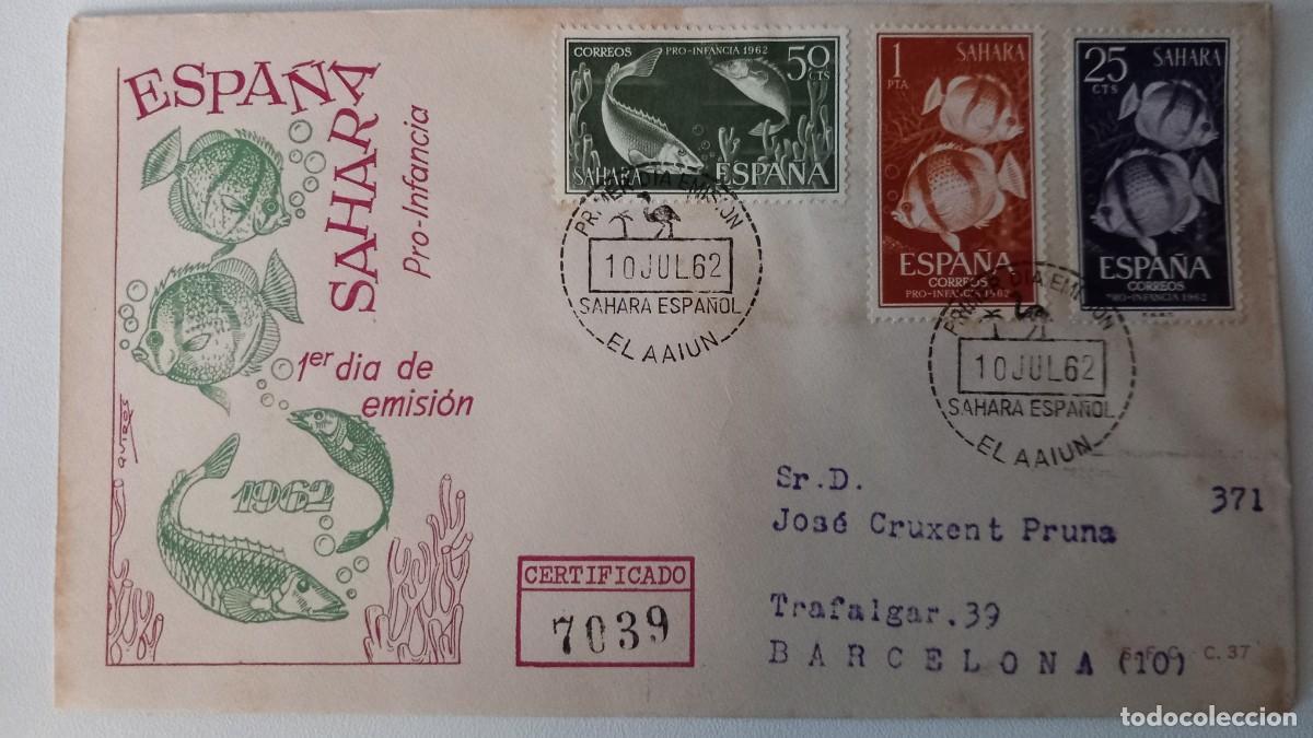 Timbres: COL62 SELLOS DEPENDENCIAS POSTALES sobre del primer dia SAHARA