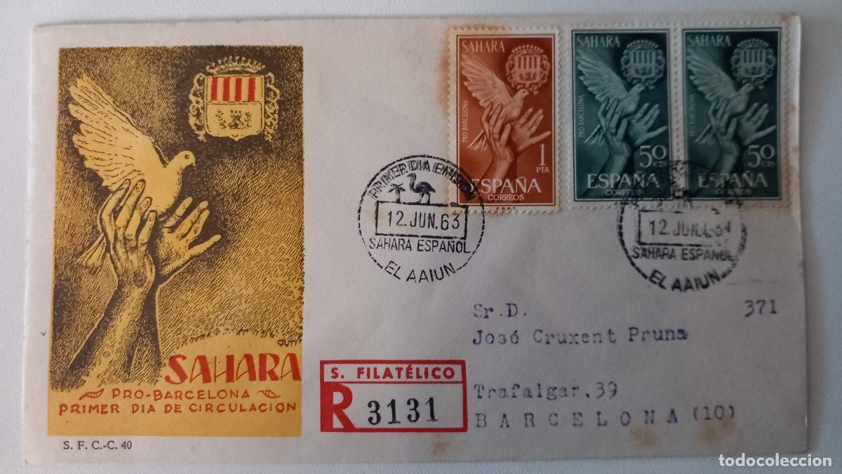 Sellos: COL65 SELLOS DEPENDENCIAS POSTALES sobre del primer dia SAHARA
