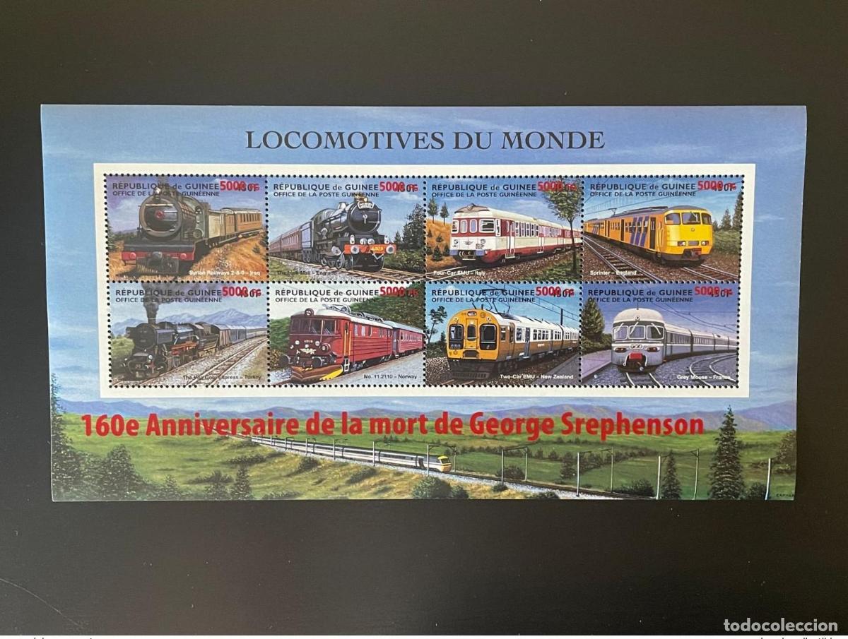 Sellos: Guinea 2008 Mi. 6245 - 6252 Trenes sobrecargados locomotoras muerte de Stephenson