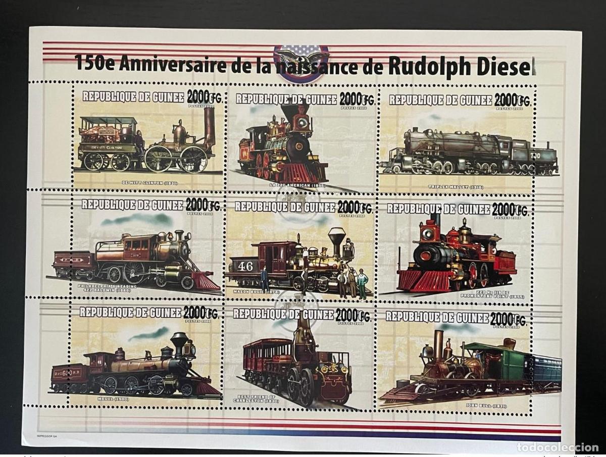 Sellos: Guinea 2008 Mi. 6189-6197 Trenes sobrecargados ferrocarriles locomotoras Rudolph Diesel