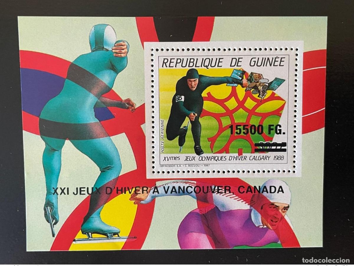 Sellos: Guinea 2009 Mi. Bl. 1725 Overloaded Calgary 1988 (Juegos Ol&iacute;mpicos de patinaje sobre hielo)