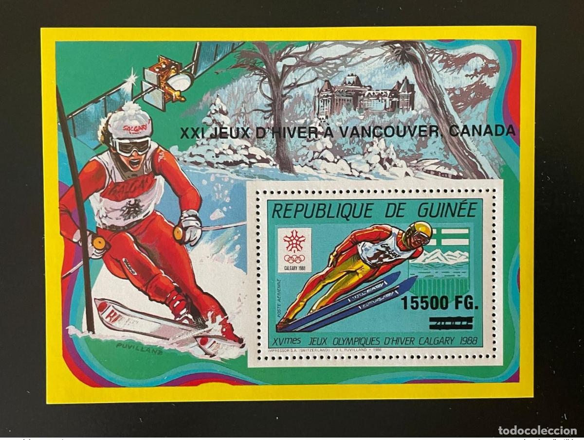 Sellos: Guinea 2009 Mi. Bl. 1726 Sobrecargado esqu&iacute; en los Juegos Ol&iacute;mpicos de Vancouver 2010