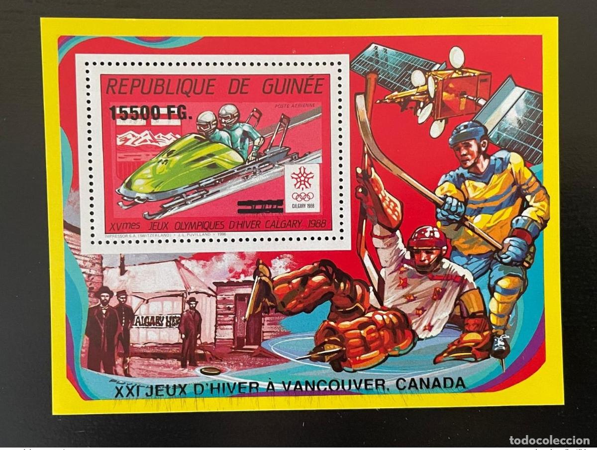 Sellos: Guinea 2009 Mi. Bobsleigh sobrecargado de los Juegos Ol&iacute;mpicos Calgary 1988 Bl. 1727