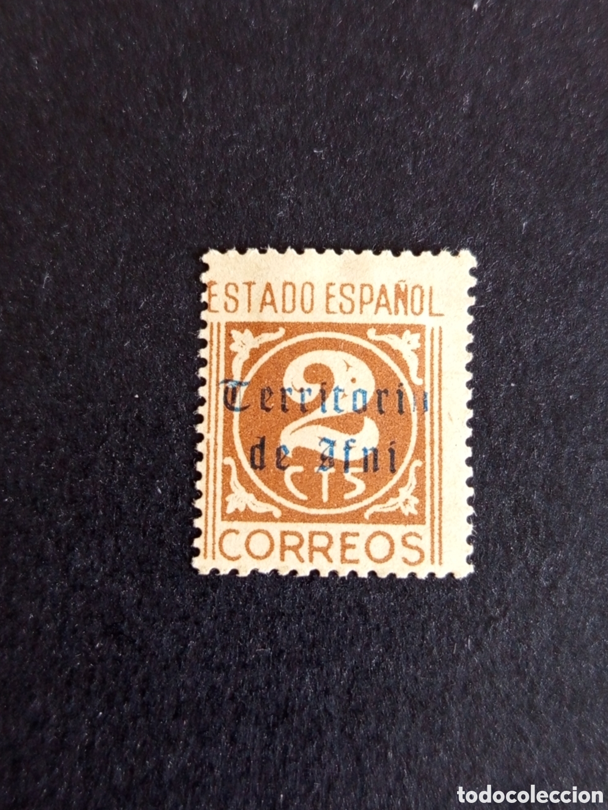 Sellos: Ifni. Sello de Espa&ntilde;a de 1948 habilitado. Edifil 37. Pedido m&iacute;nimo 3 &euro;. Ver fotos