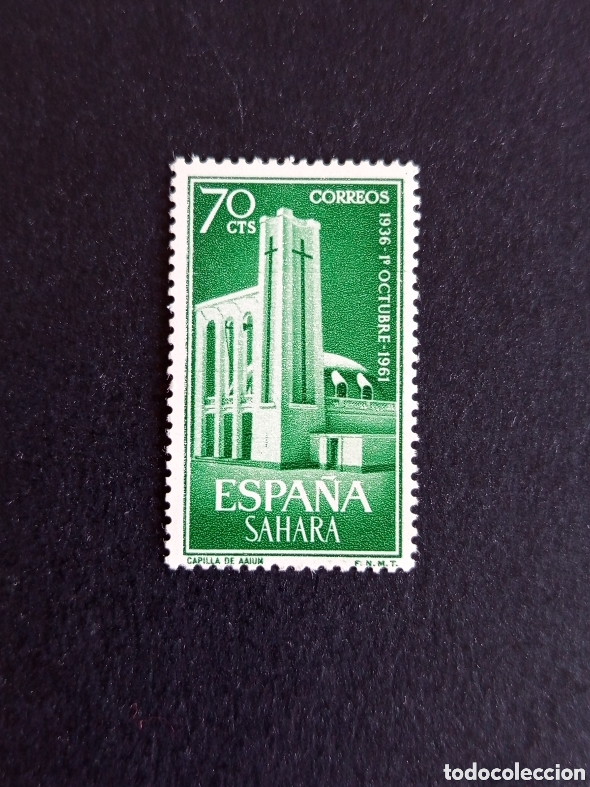 Sellos: S&aacute;hara, 1961. Iglesia de El Aai&uacute;n. Edifil 195. Pedido m&iacute;nimo 3 &euro;. Ver fotos