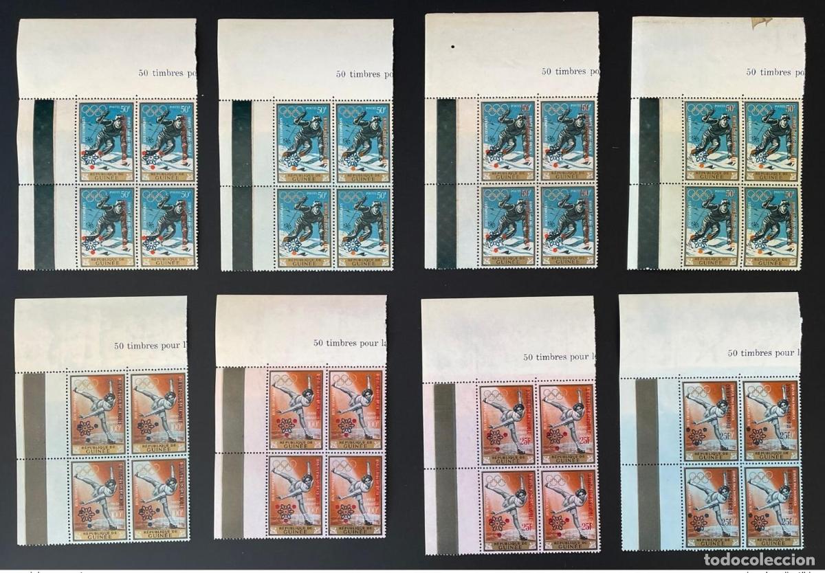 Sellos: Guinea 1968 Mi. A-G 465 Block 4 extra Overprint Juegos Ol&iacute;mpicos de Invierno Grenoble