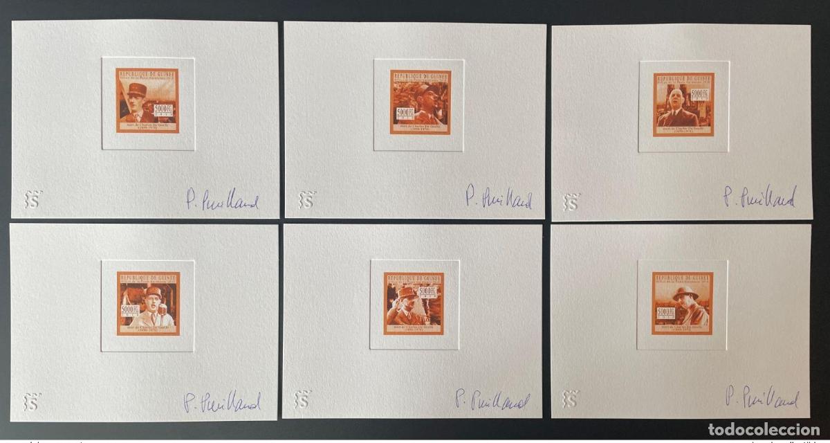 Sellos: Guinea 2010 Prueba art&iacute;stica Mi. 5050-5055 General Charles de Gaulle ROUGE