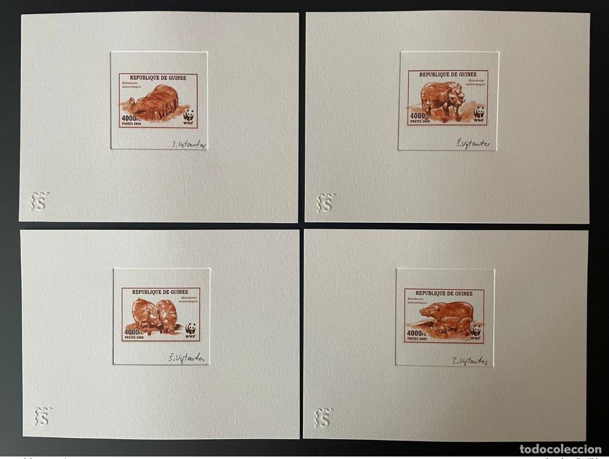 Sellos: Guinea 2009 Prueba de artista Mi. 6714 - 6717 WWF Panda fauna Hylochoerus Rouge