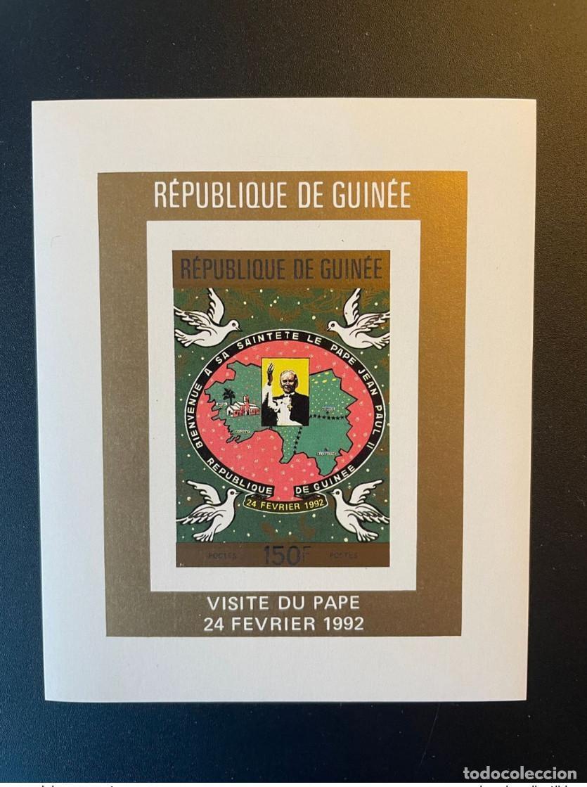 Sellos: Guinea De Luxe 1992 Mi. 1366 Visita Papa Juan Pablo II p&aacute;jaro