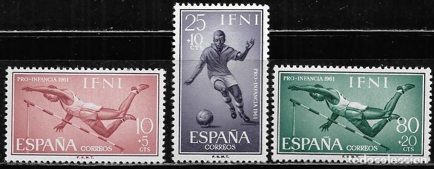 Sellos: IFNI 1961, EDIFIL 176/178 - PRO INFANCIA - DEPORTES. MNH.