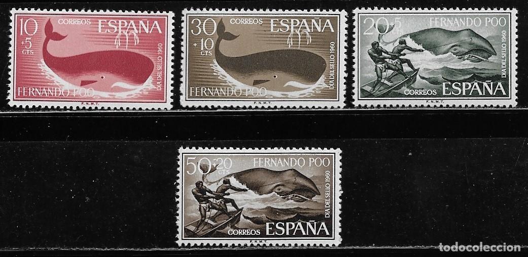 Sellos: FERNANDO POO 1960, SERIE EDIFIL 192/195- D&Iacute;A DEL SELLO. MNH.