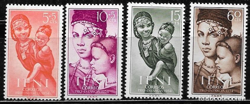 Sellos: IFNI 1954, EDIFIL 114/17 - PRO INFANCIA. MNH.