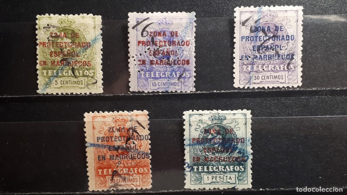 Sellos: MARRUECOS. A&Ntilde;O 1917-8. &deg;. EDIFIL TELEGRAFOS 9, 11/4