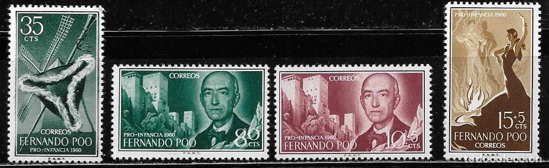 Sellos: FERNANDO POO 1960, SERIE EDIFIL 188/191 - PRO INFANCIA. MNH.