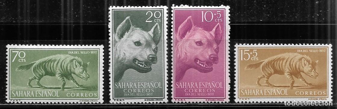 Sellos: SAHARA 1957, SERIE EDIFIL 142/145 - D&Iacute;A DEL SELLO . MNH.