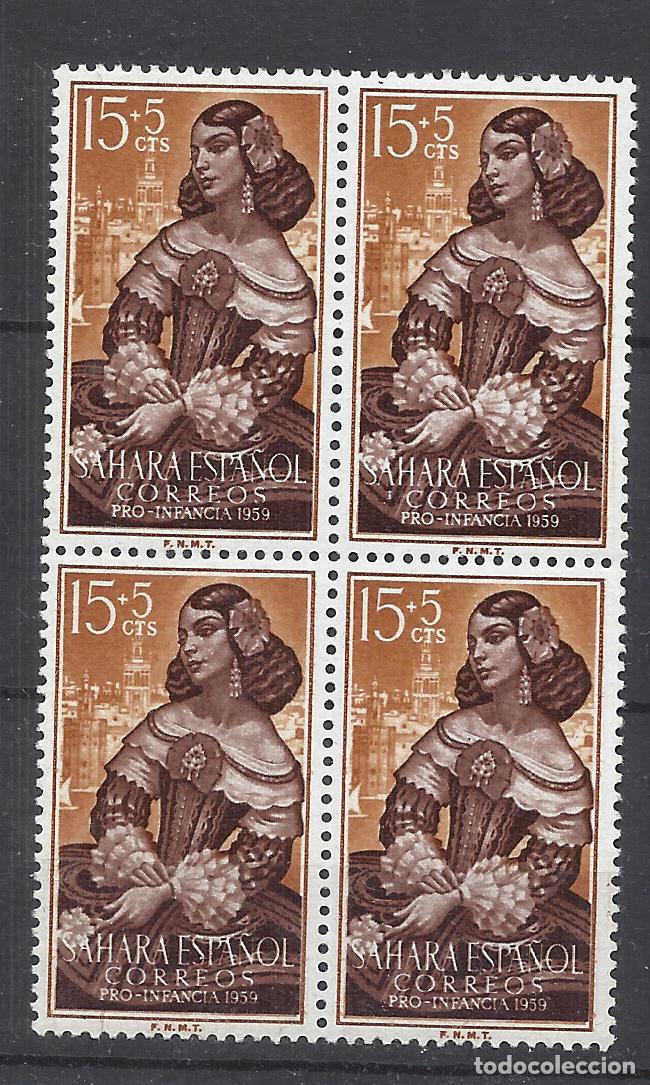 Sellos: sahara 1959 EDIFIL 157 NUEVO** BLOQUE D 4 VALOR 2022 CATALOGO 2.40 EUROS