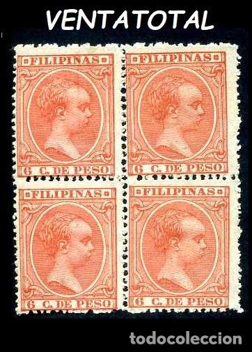 Sellos: SELLOS CLAISCOS AUTENTICOS FILIPINAS COLONIA ESPA&Ntilde;OLA 6 CEN REY ALFONSO XIII A&Ntilde;O 1896