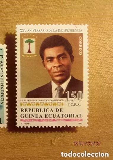 Timbres: GUINEA ECUATORIAL 1983 - XXV ANIV. INDEPENDENCIA - PRESIDENTE (OBIANG NGUEMA MBASOGO).