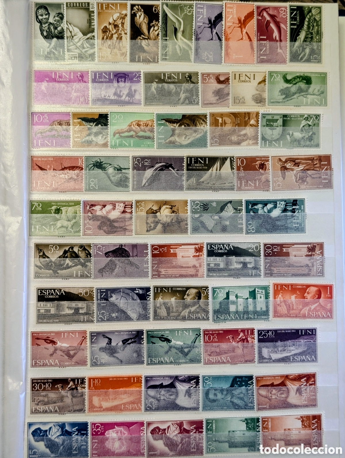 Briefmarken: Lote de 71 sellos nuevos diferentes Colonia Espa&ntilde;ola Ifni sin fijasellos