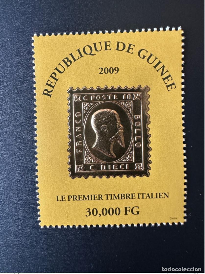 Sellos: Guinea 2009 Mi. 6488 Primer sello italiano sobre dorado