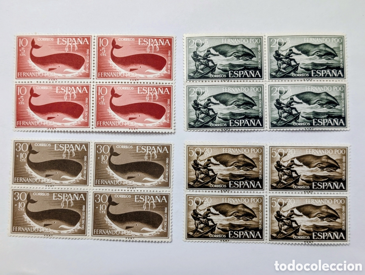 Briefmarken: Serie sellos nuevos en bloque de 4 Colonia Fernando Poo