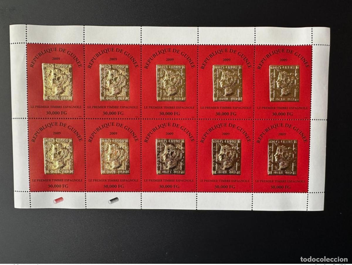 Sellos: Guinea 2009 Mi. 6718 hoja de Kleinbogen Primer sello oro espa&ntilde;ol