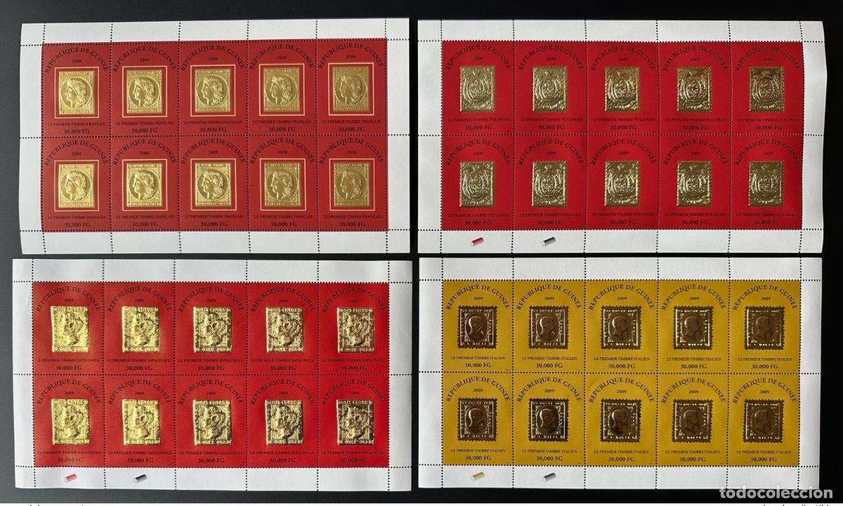 Sellos: Hoja de Guinea 2008/2009 Primer sello sobre Oro