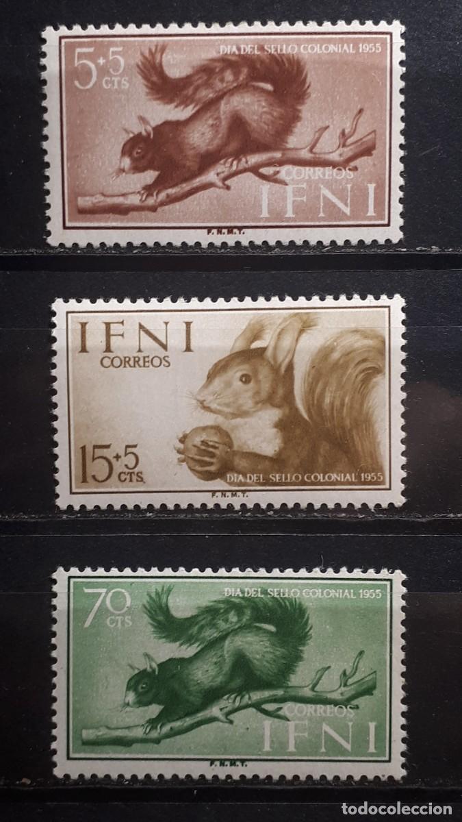 Sellos: IFNI. A&Ntilde;O 1955. **. Edifil 125/7