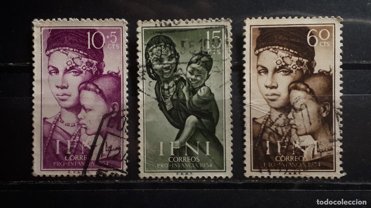 Sellos: IFNI. A&Ntilde;O 1954. &deg;. Edifil 115/7