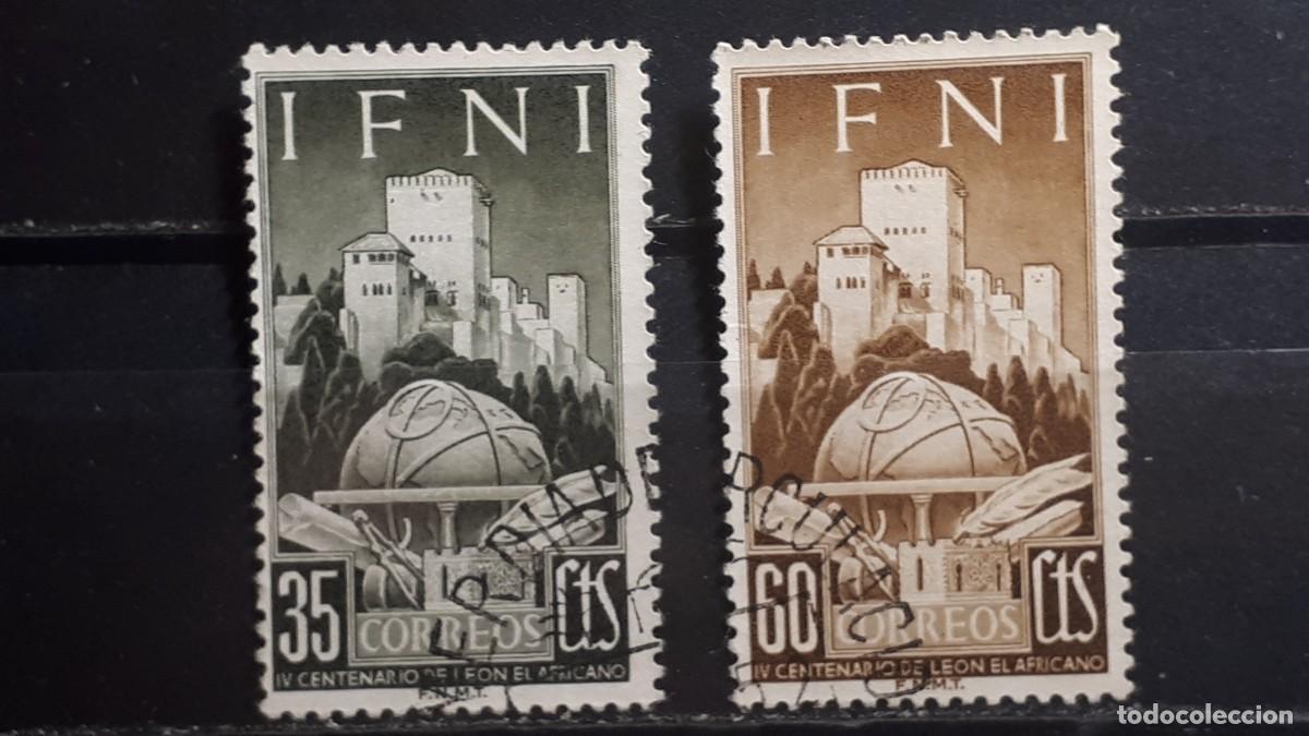 Sellos: IFNI. A&Ntilde;O 1952. &deg;. Edifil 87/8