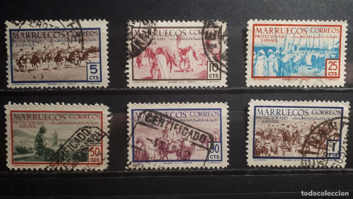 Sellos: MARRUECOS. A&Ntilde;O 1952. &deg;. Edifil 343/4, 347, 350, 352/3
