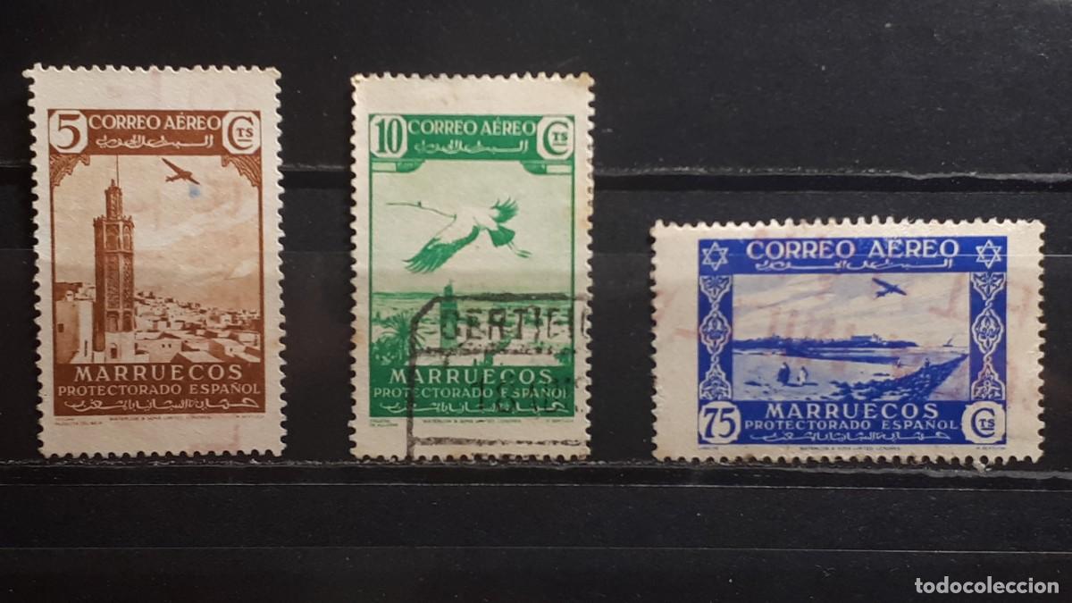 Sellos: MARRUECOS. A&Ntilde;O 1938. &deg;. Edifil 186/7, 191