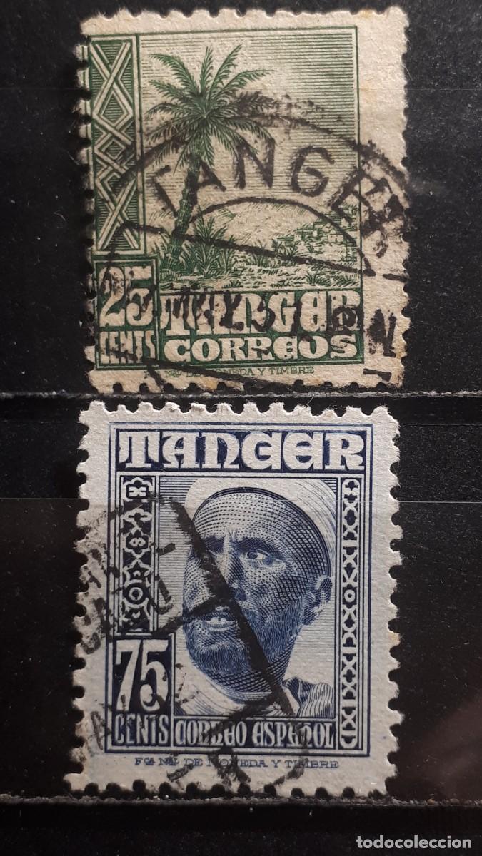 Sellos: T&Aacute;NGER. A&Ntilde;O 1948. &deg;. Edifil 156, 160.