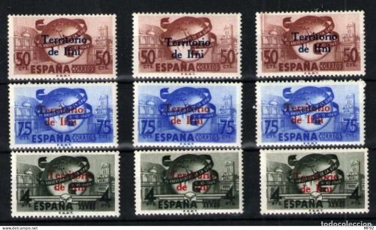 Sellos: Ifni n&ordm; 65/67. A&ntilde;o 1949